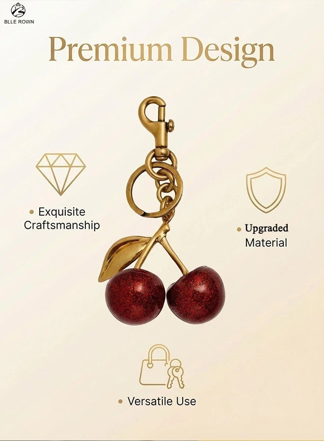 بليه روان ميدالية مفاتيح كرز مطورة لتعليق الحقائب بخامة معدنية محسنة وألوان غنية إكسسوار أنيق لتزيين الشنط ومفاتيح السيارة هدية مميزة - Image 4